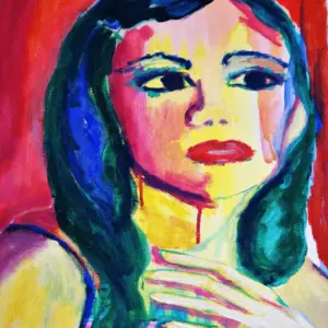 Woman with hand